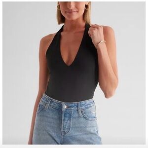 Black Express Halter Bodysuit